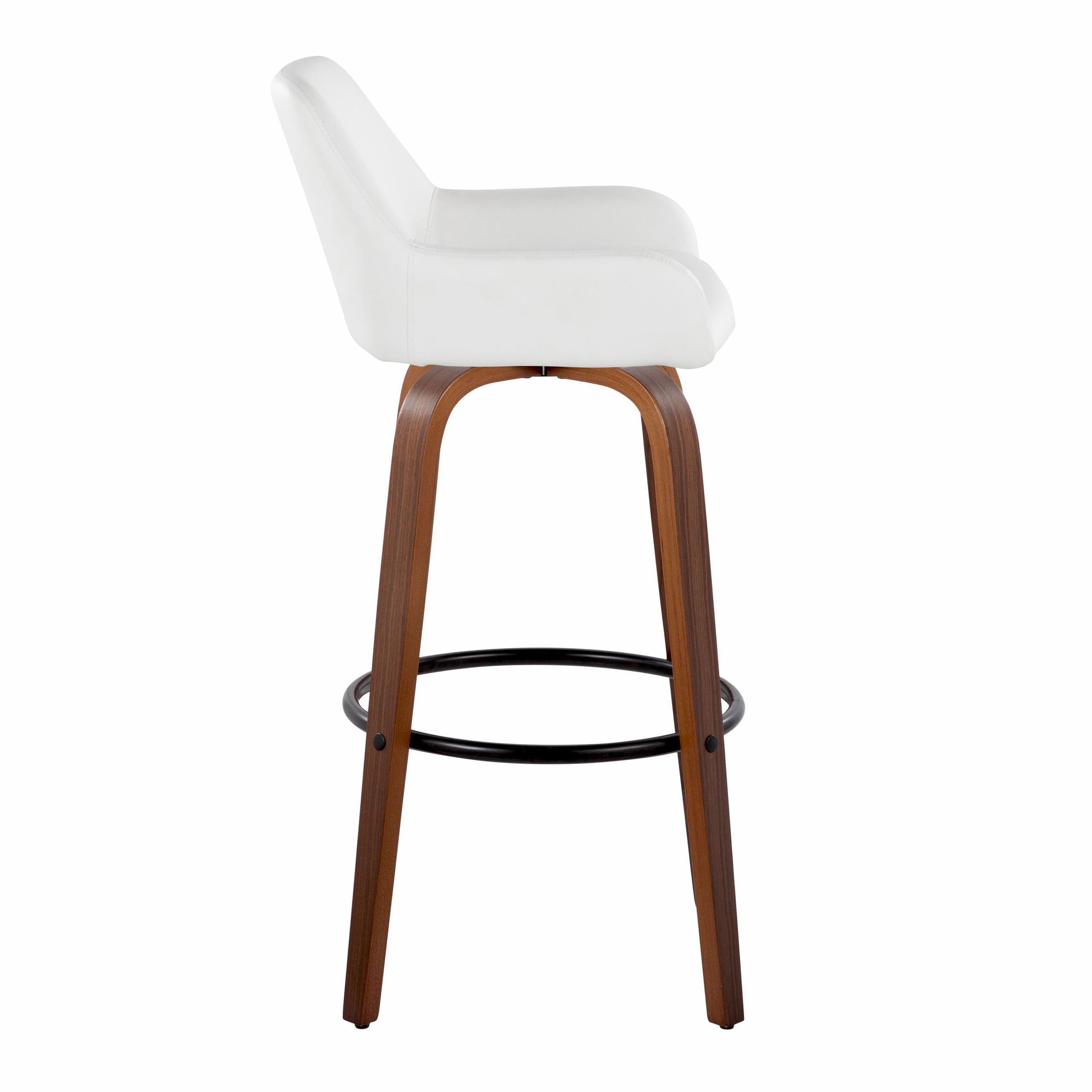 Daniella - Contemporary Fixed Height, Barstool &amp; Swivel And Round Footrest (Set of 2)