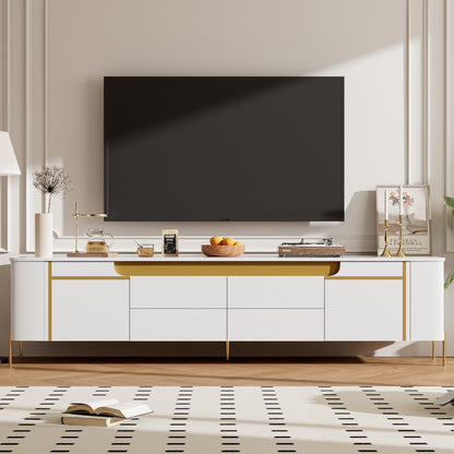 TV Stand For TVs Up To 80&quot; With 4 Drawers And 2 Spacious Cabinets