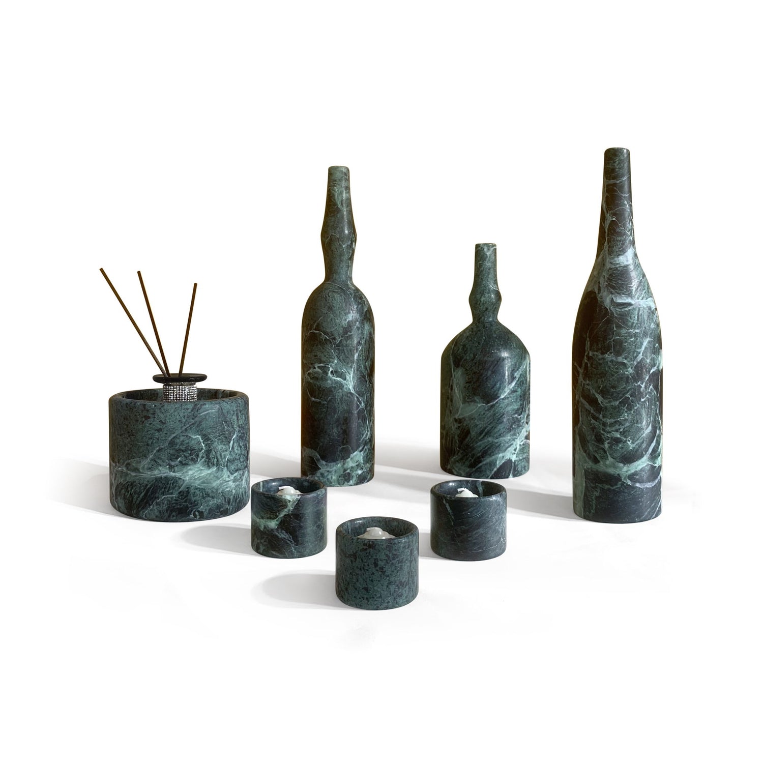 7 Pieces Luxury Natural Marble Living Room Accessories Set