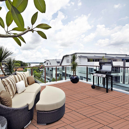 Wood Plastic Composite Deck Tiles, Sustainable Composite Decking Resist Rust, Water, Weather, Easy To Diy &amp; Maintain