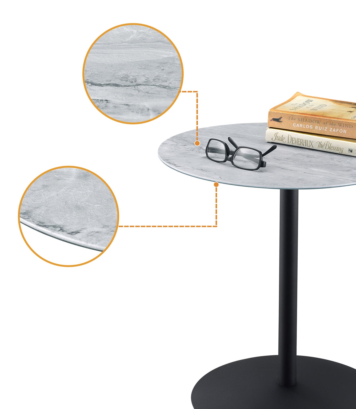 Circa - 17.5&quot; End Table With Marble Textured Top