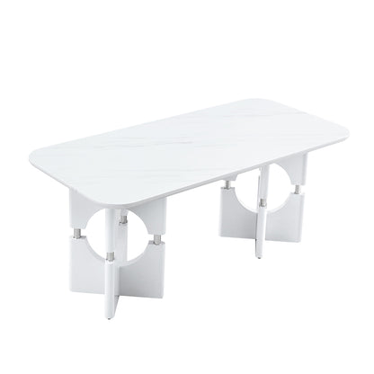 Modern Dining Table With Sleek Hollow-Out Frame And Accents