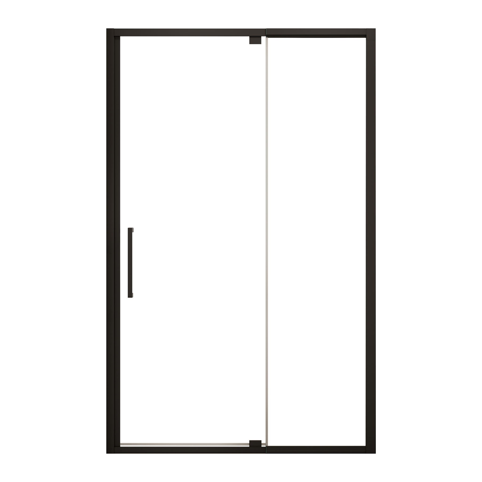 Adjustable Shower Door With Clear SGCC Tempered Glass And Aluminium Alloy Frame - Matte Black