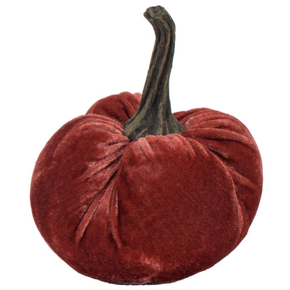 Velvet Weighted Pumpkin With Resin Stem, Pumpkin Ornament Decor For Holiday Harvest Festival Fall Festival &amp; Thanksgiving (Set of 4)