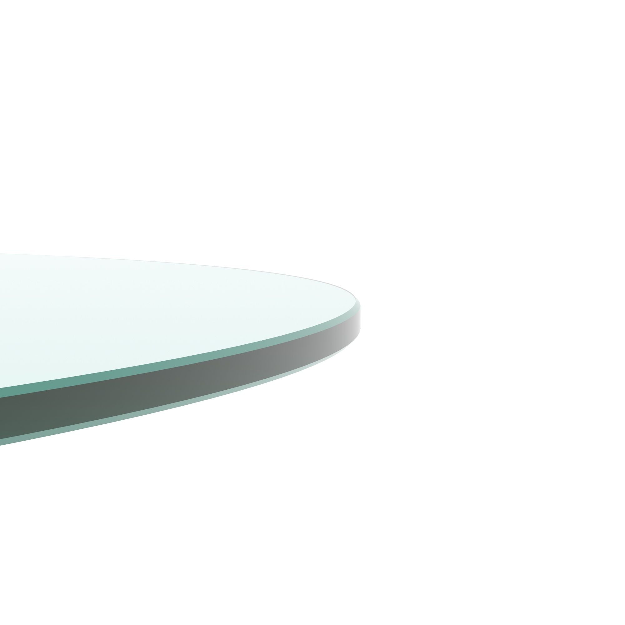 20&quot; Round Tempered Glass Table Top Clear Glass 1 / 4&quot; Thick Flat Polished Edge - Transparent