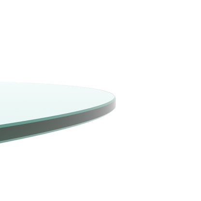 20&quot; Round Tempered Glass Table Top Clear Glass 1 / 4&quot; Thick Flat Polished Edge - Transparent