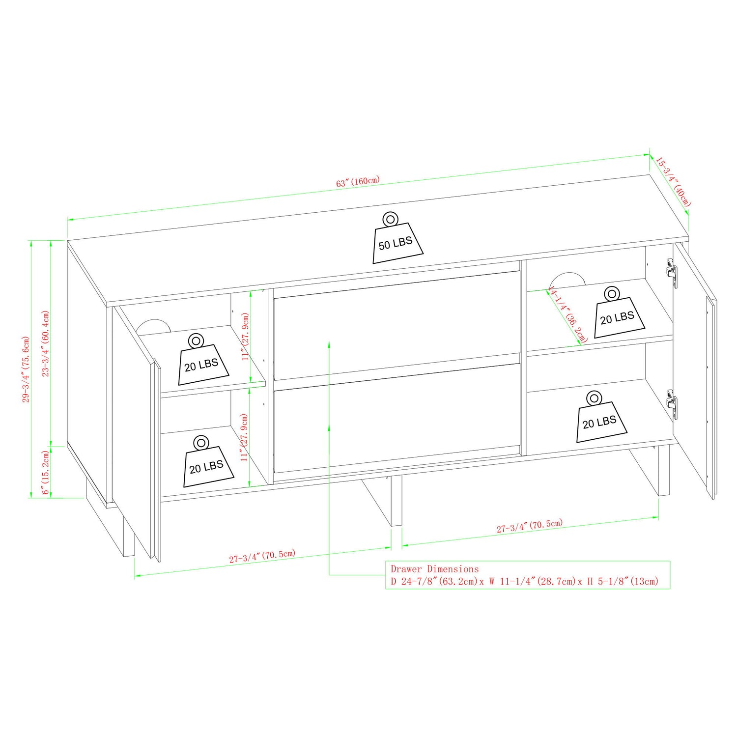 Scandi - Sideboard With Beveled Drawers
