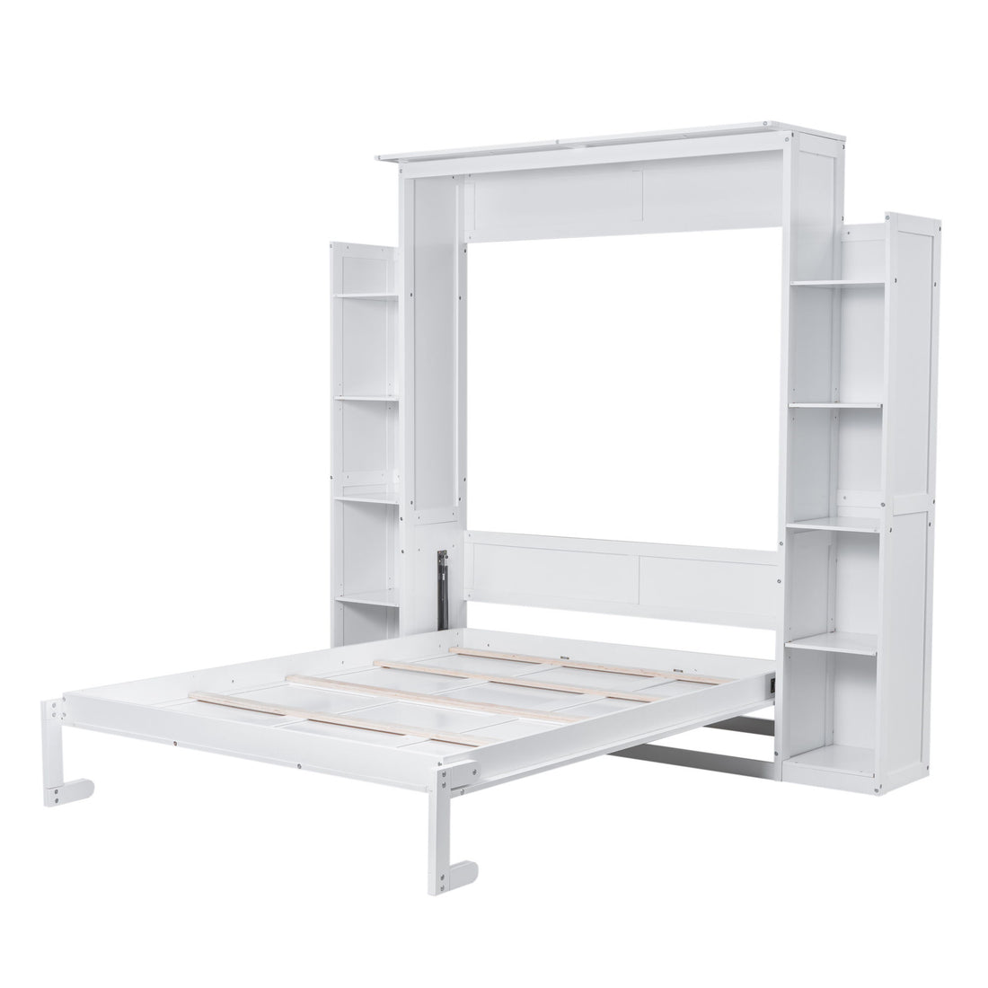 Wall Murphy Bed With Shelves And LED Lights