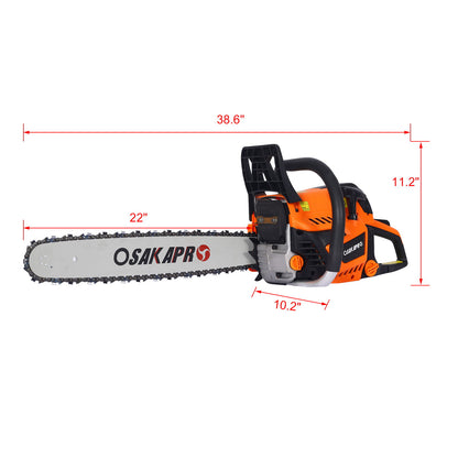 High Performance 22&quot; 58Cc Gasoline Chainsaw For Trees And Wood Cutting Epa Compliant - Orange