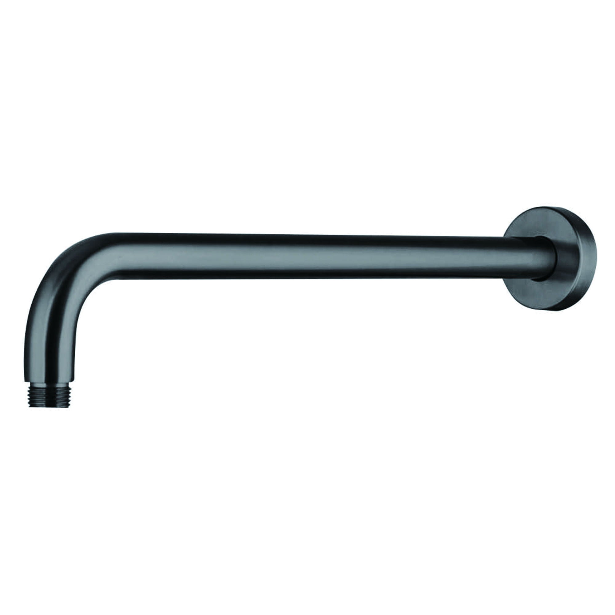16&quot; Shower Arm With Flange, Stainless Steel, Rust Resistant Design - Matte Black