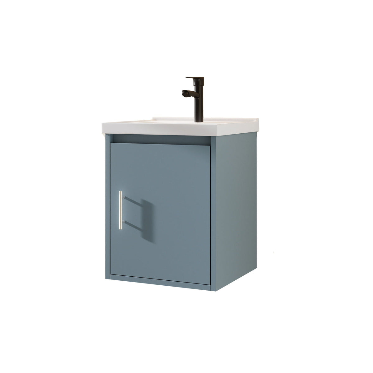 Floating Bathroom Vanity Combo, Wall Mounted Cabinet With Sink &amp; Soft Close Doors For Small Bathrooms