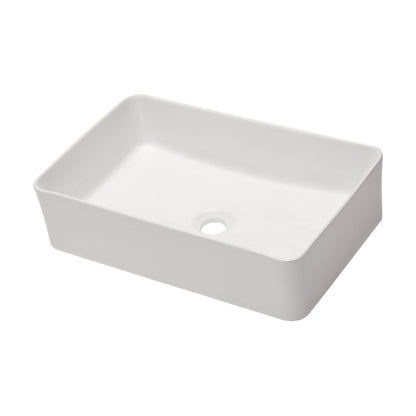 Modern European Design 21&quot; X 14&quot; Ceramic Rectangular Vessel Bathroom Sink - White