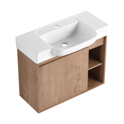 Wall Mounted Bathroom Vanity &amp; Sink &amp; Soft Close Door