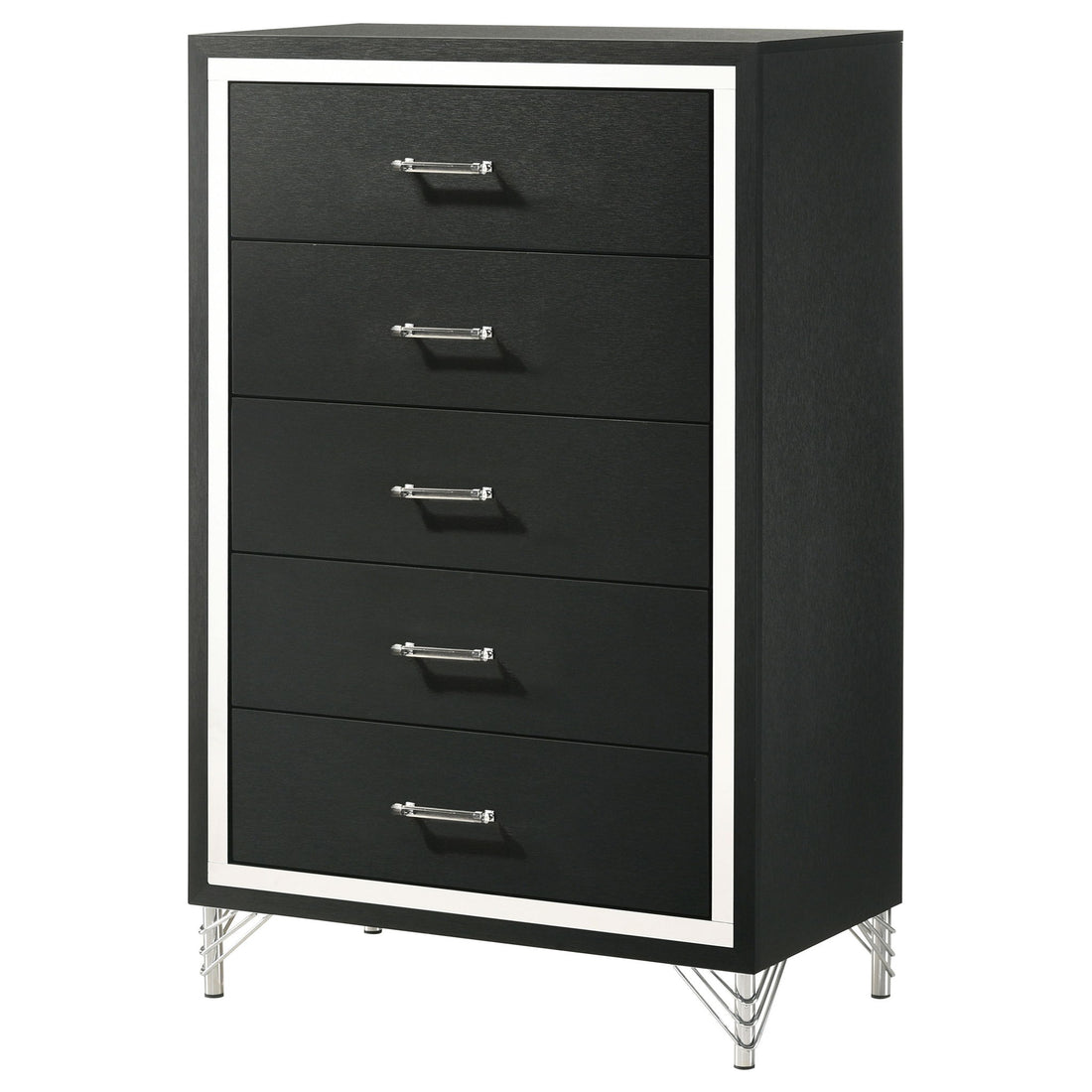 Malcolm - 5 Drawer Bedroom Chest - Black