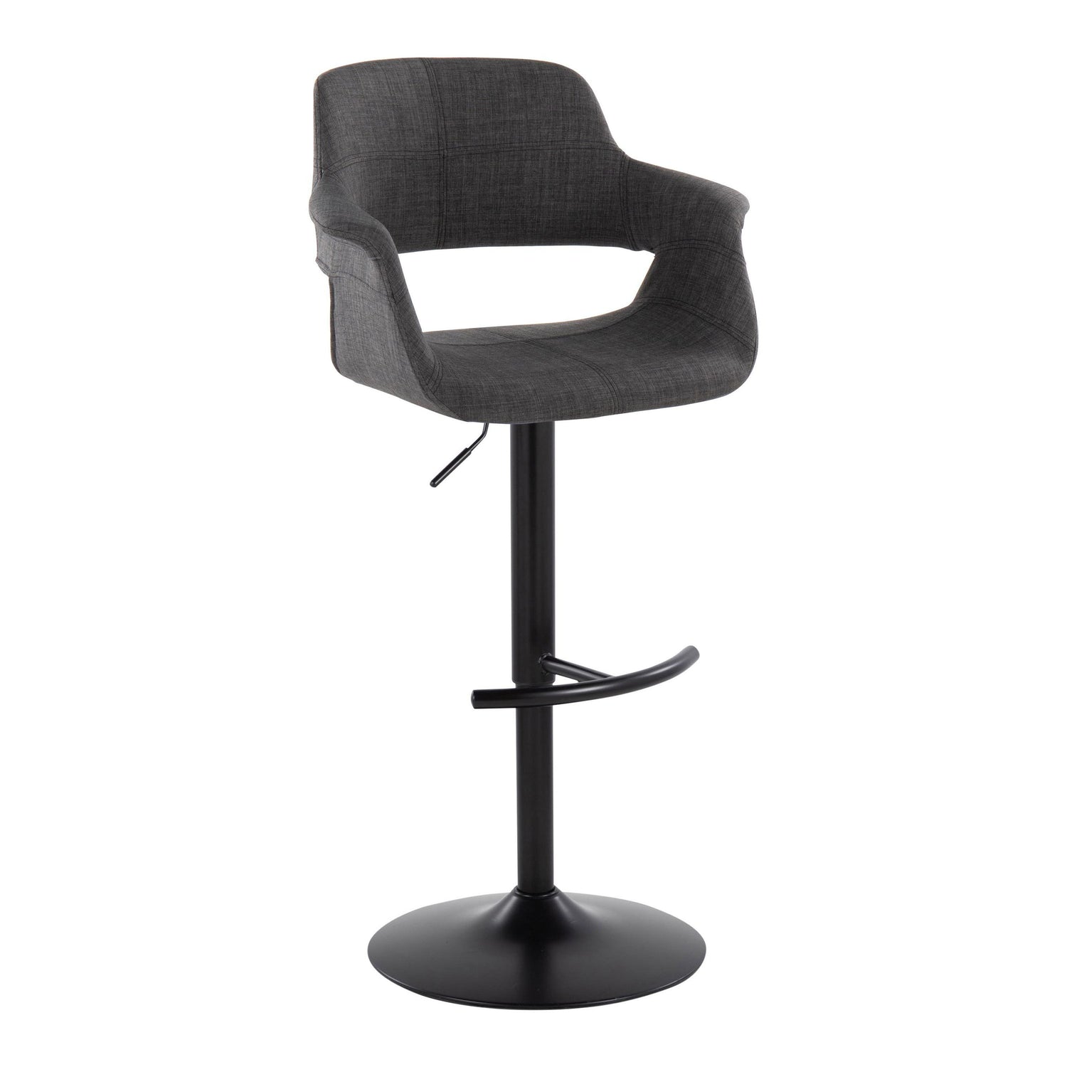 Vintage Flair - Mid Century Modern Adjustable Barstool With Swivel &amp; Rounded T Footrest (Set of 2)