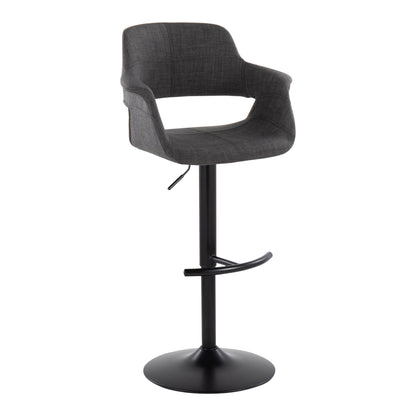 Vintage Flair - Mid Century Modern Adjustable Barstool With Swivel &amp; Rounded T Footrest (Set of 2)