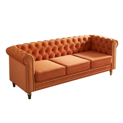 Chesterfield - Velvet Sofa 84.65&quot; For Living Room