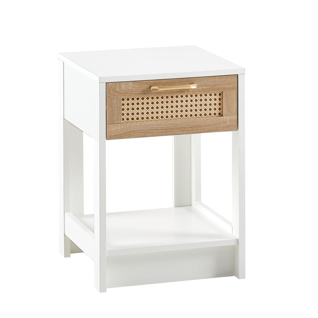 15.75&quot; Rattan End Table With Drawer, Modern Nightstand, Side Table For Living Room, Bedroom