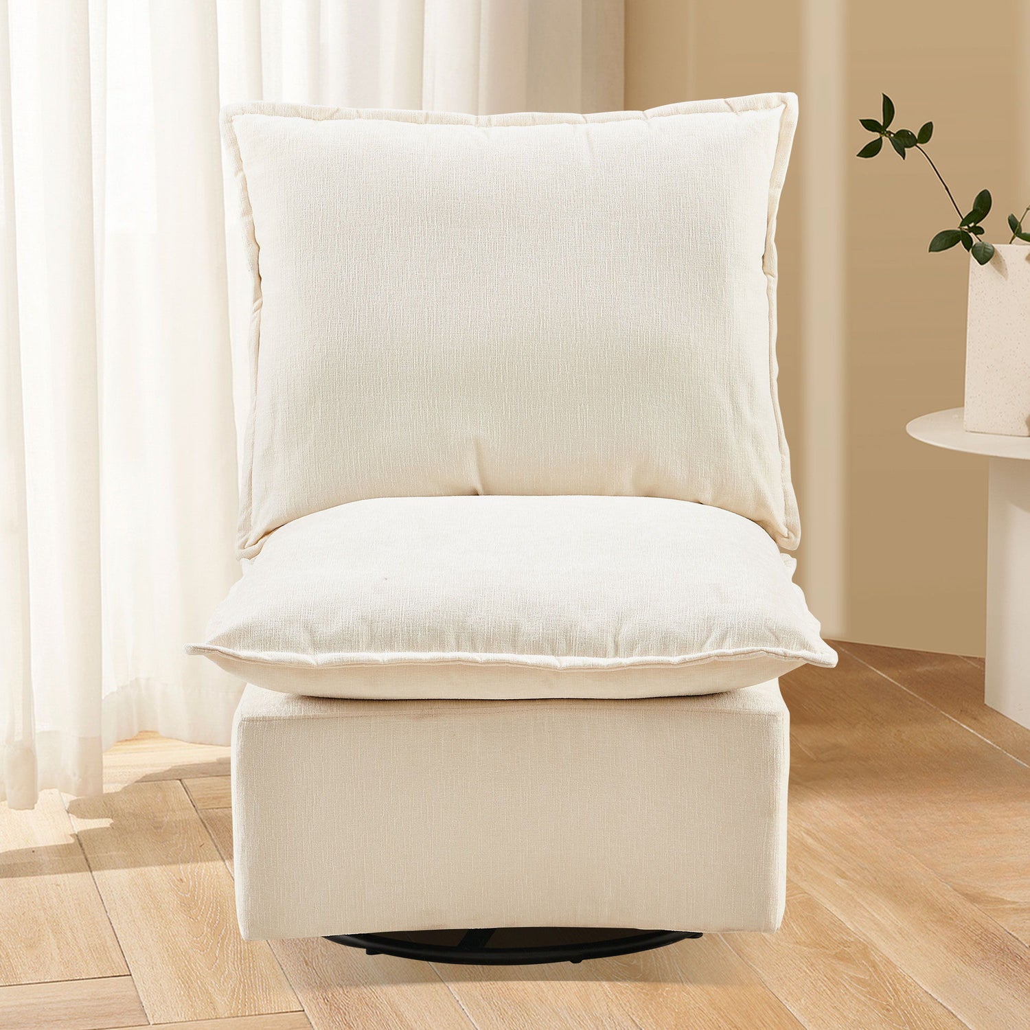 Detachable Chenille Single 360 Swivel Rocking Rocker, 360 Swivel Sofa Chair &amp; Single Sofa Lounge, Comfortable Seating For Living Room &amp; Bedroom Sofa 1 Piece