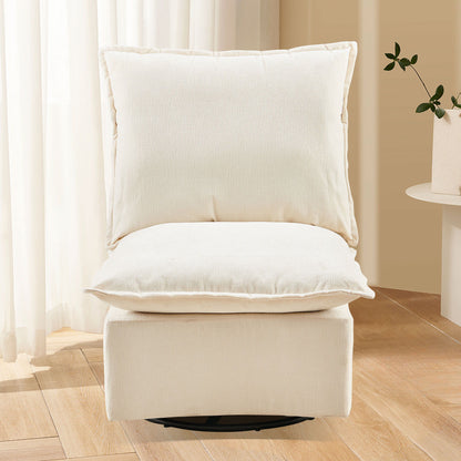 Detachable Chenille Single 360 Swivel Rocking Rocker, 360 Swivel Sofa Chair &amp; Single Sofa Lounge, Comfortable Seating For Living Room &amp; Bedroom Sofa 1 Piece