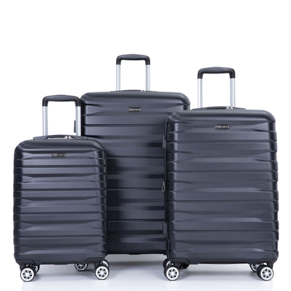 3 Piece Luggage Sets Lightweight &amp; Durable Expandable Suitcase With Two Hooks