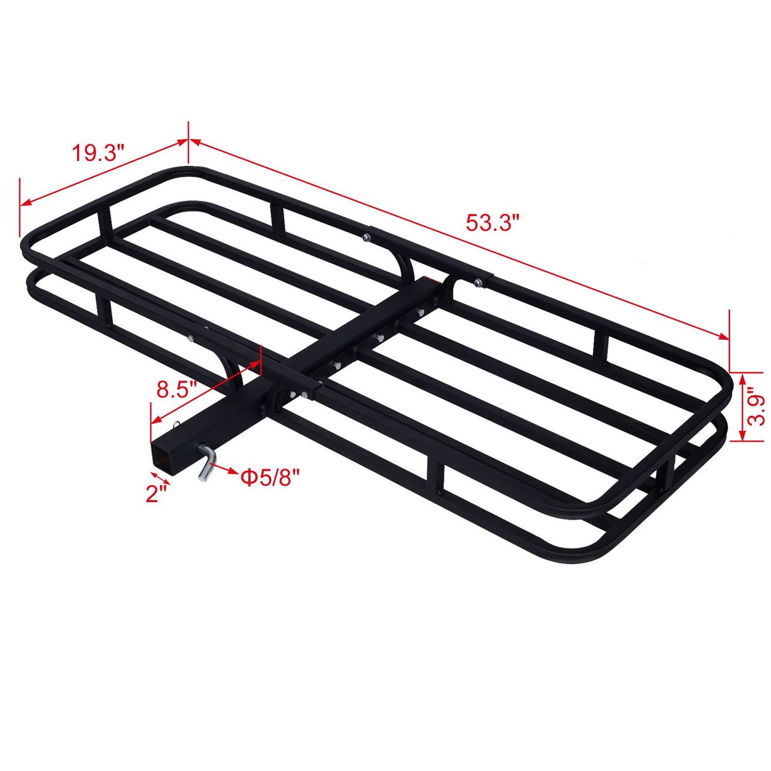 Heavy Duty Steel Hitch Mount Cargo Carrier Rack For SUV, Truck, Car With 2&quot; Receiver - Black