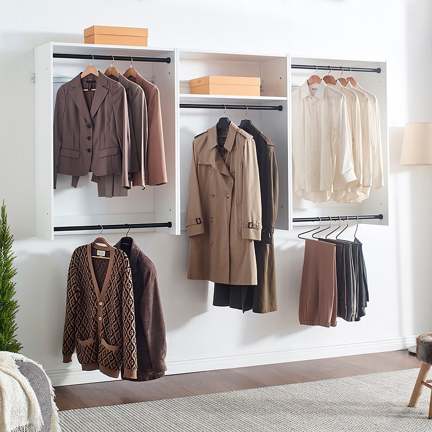 Devi - Wall Mounted Wood Closet System &amp; Modular Design