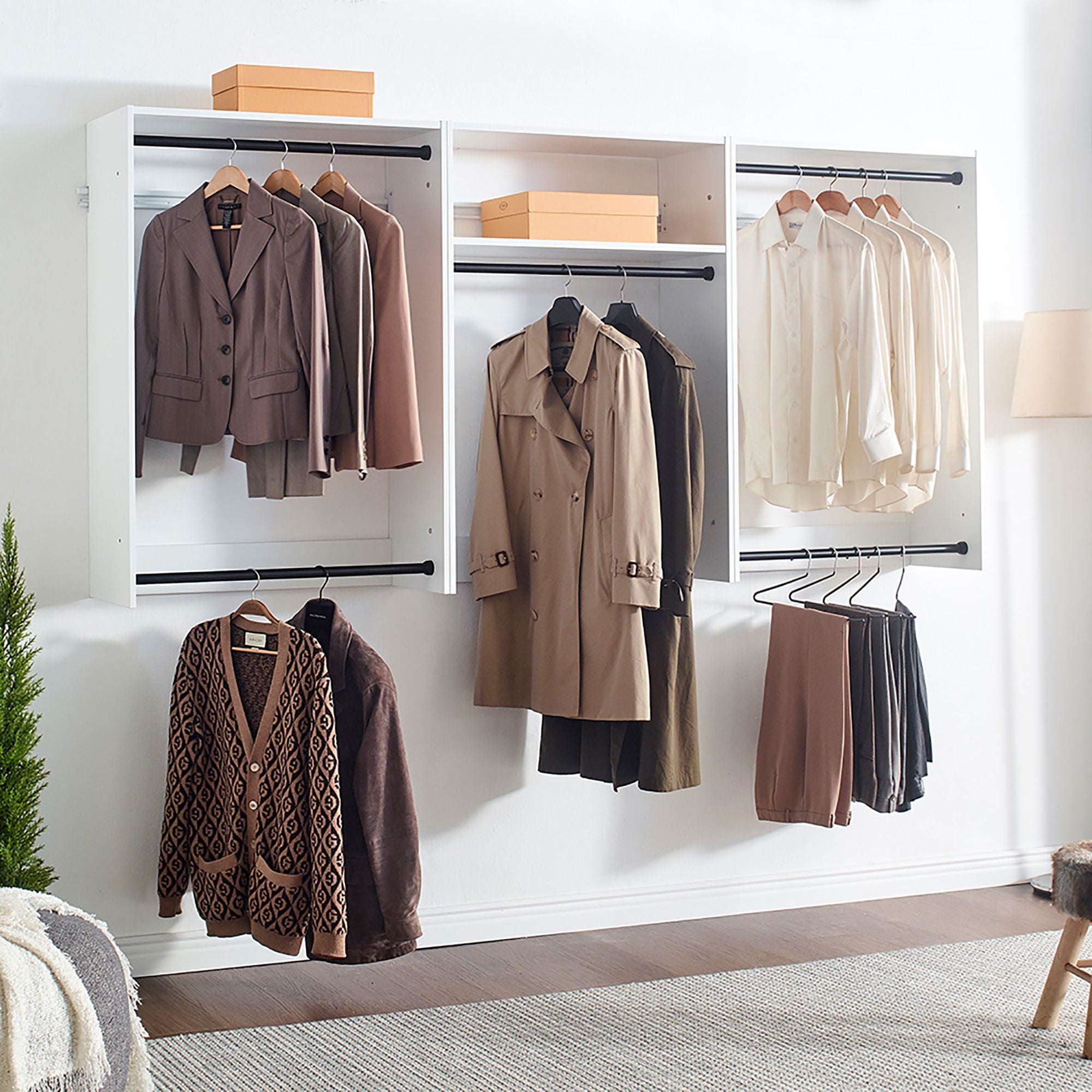 Devi - Wall Mounted Wood Closet System &amp; Modular Design