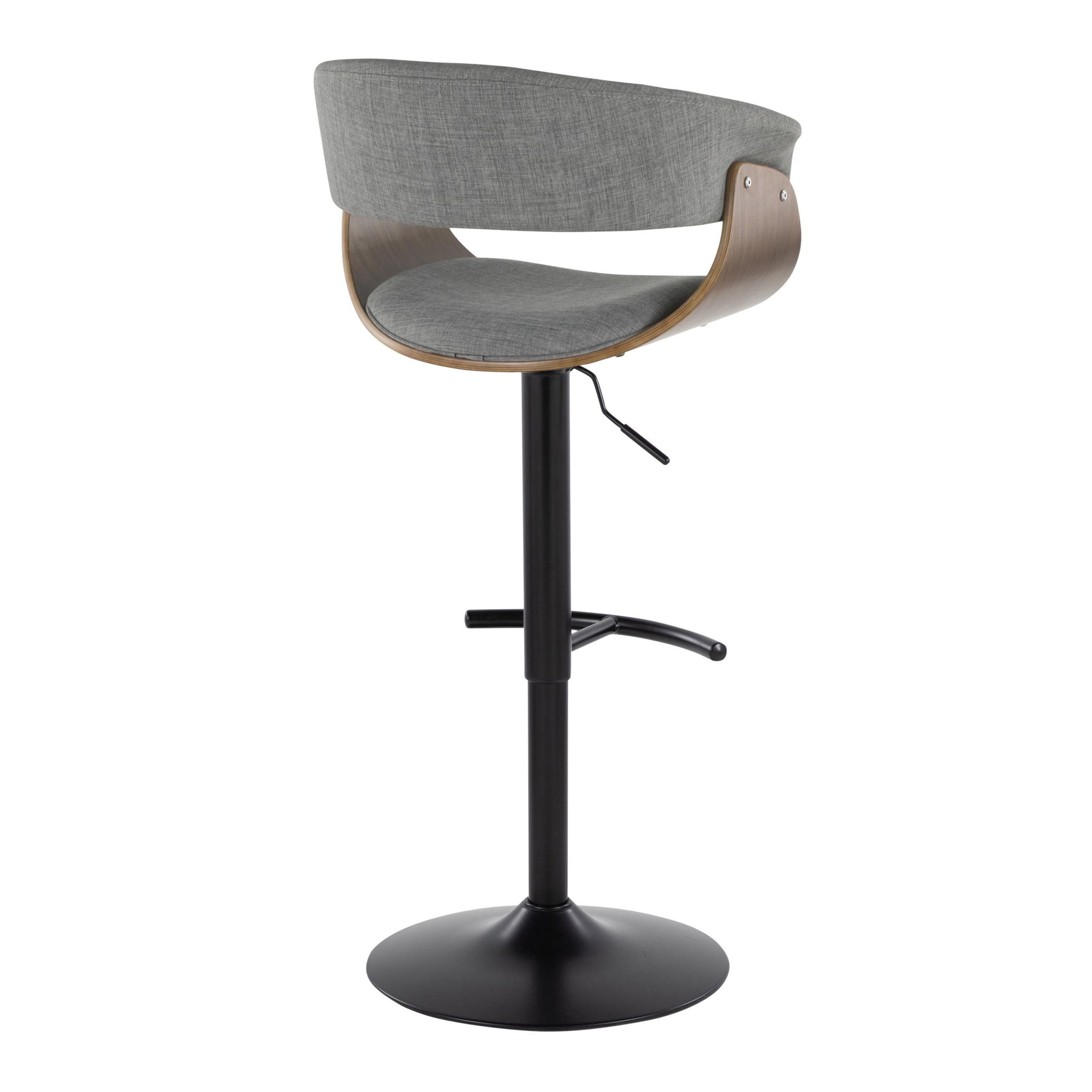 Vintage Mod - Mid Century Modern Adjustable Height Barstool With Swivel &amp; Rounded T Footrest (Set of 2)