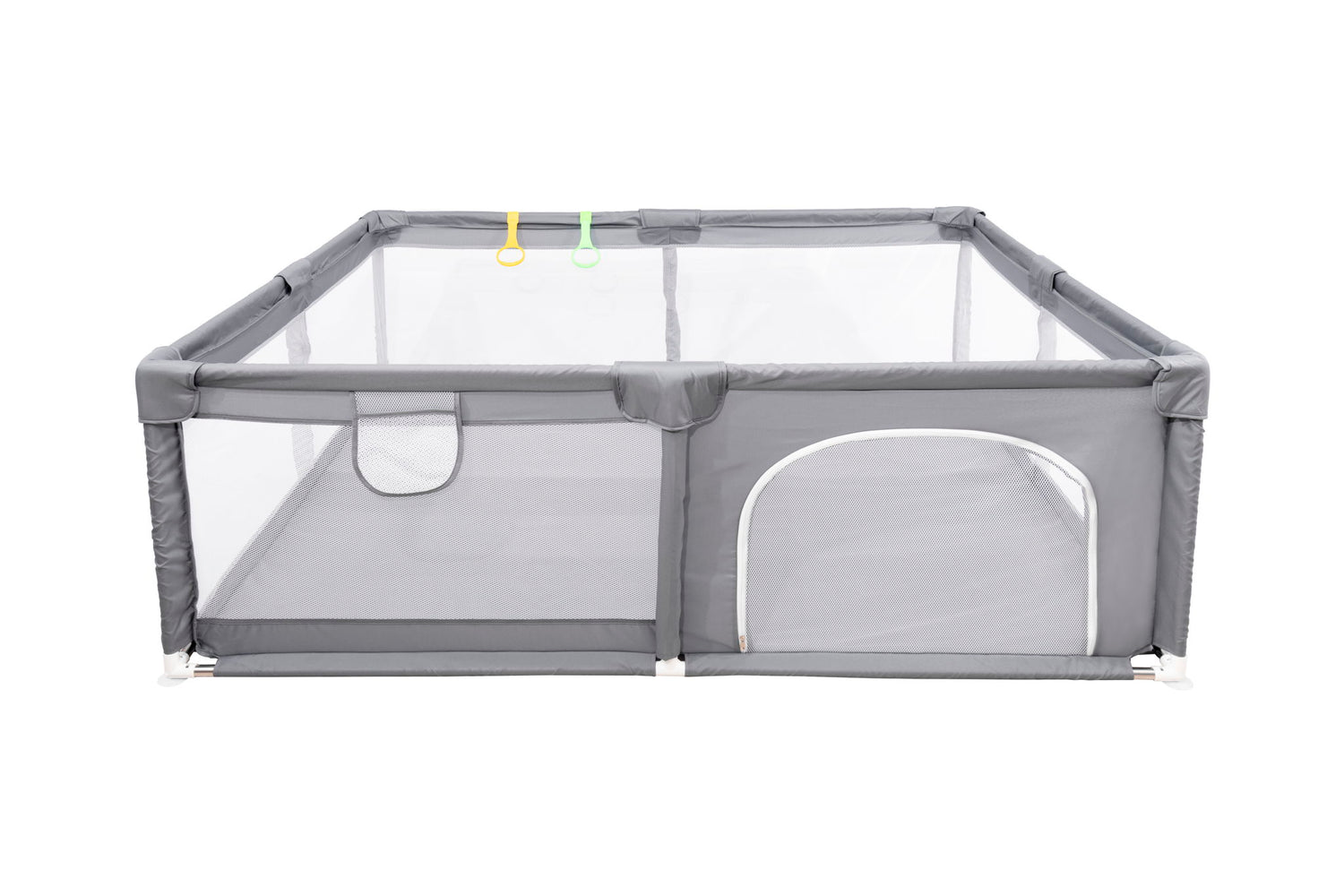 Fabric Baby Playpen, Baby Fence Play Area With Anti Slip Base - Gray