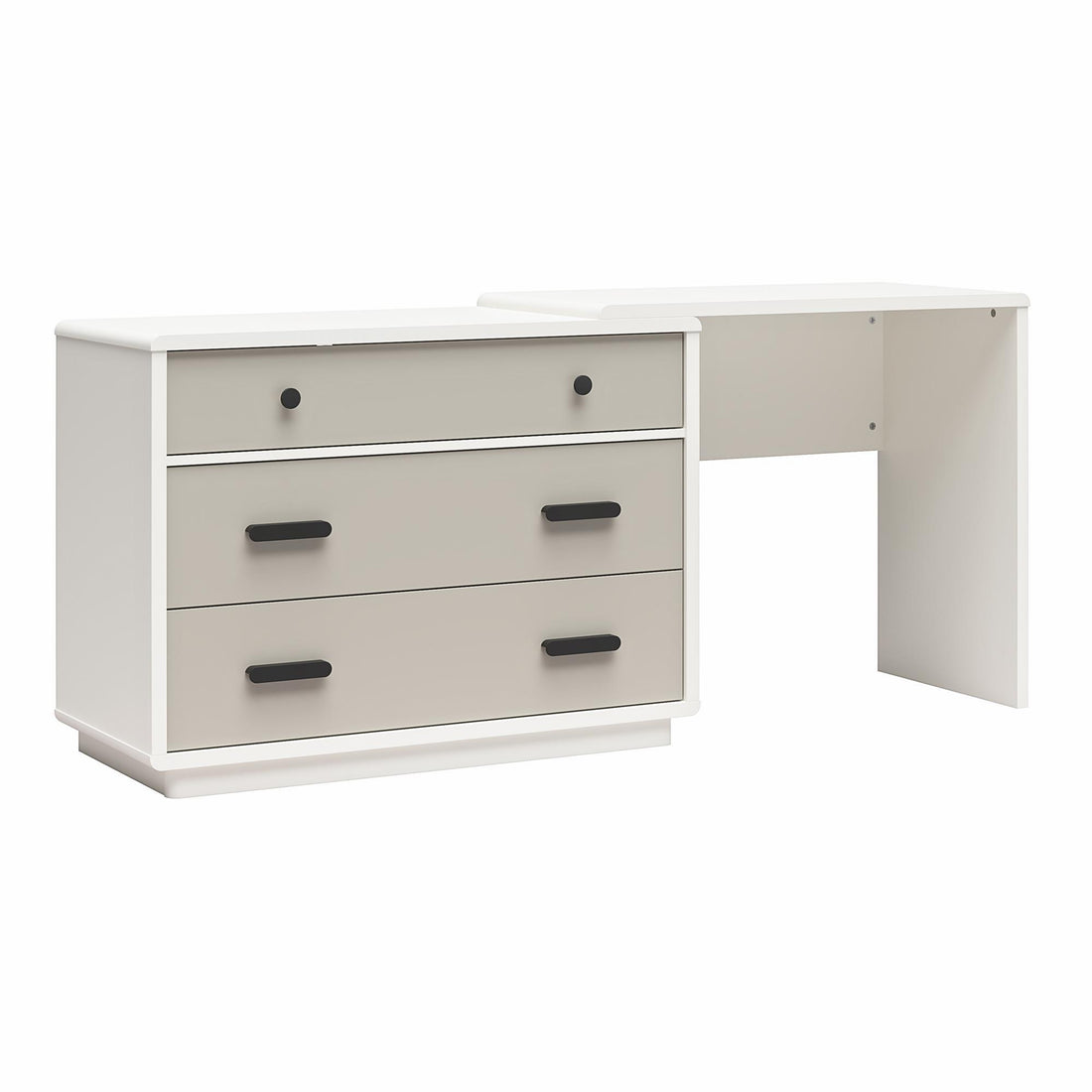 Valencia - 3 Drawer Dresser And Desk - Taupe