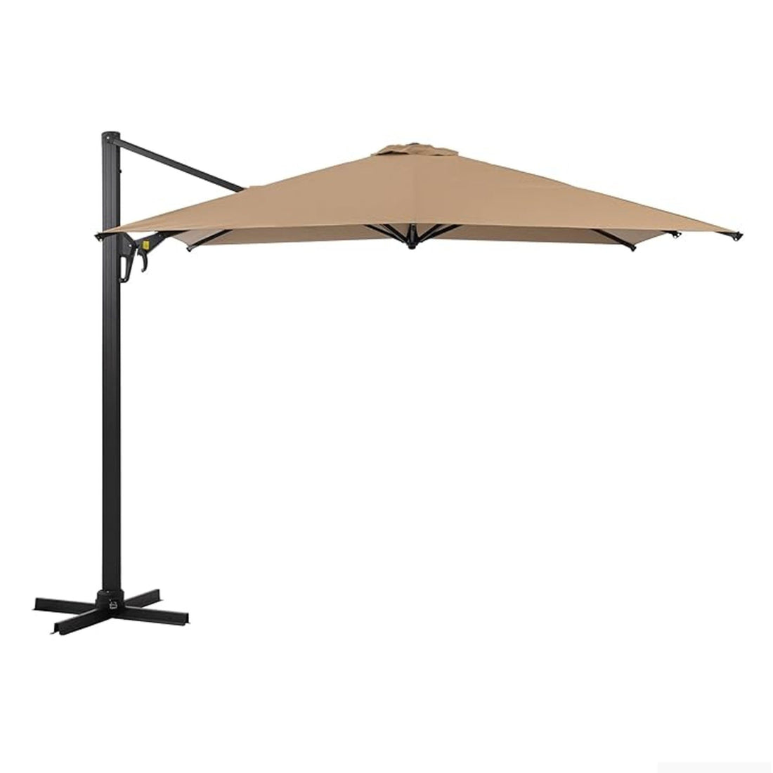 Round Cantilever Patio Umbrella With 360 Rotation &amp; Infinite Tilt Adjustment