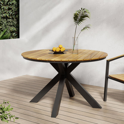 Outdoor Dining Table - Teak / Black