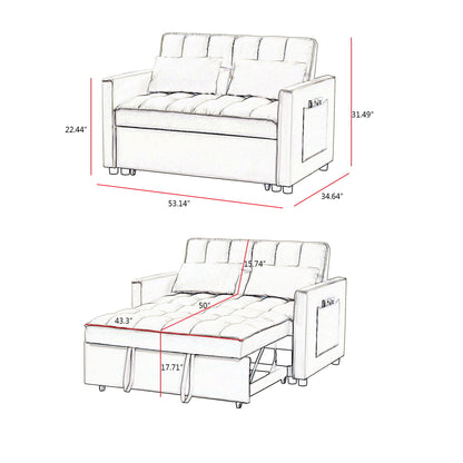 Velvet Loveseat Sofa Bed