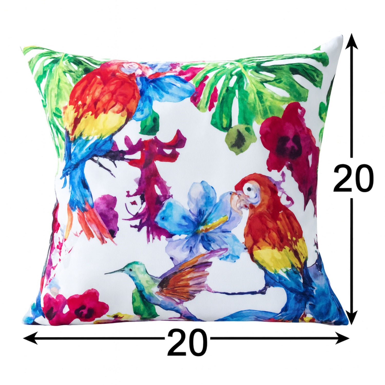 Tropical Parrot Outdoor &amp; Indoor Pillow With Solarium - Multicolor