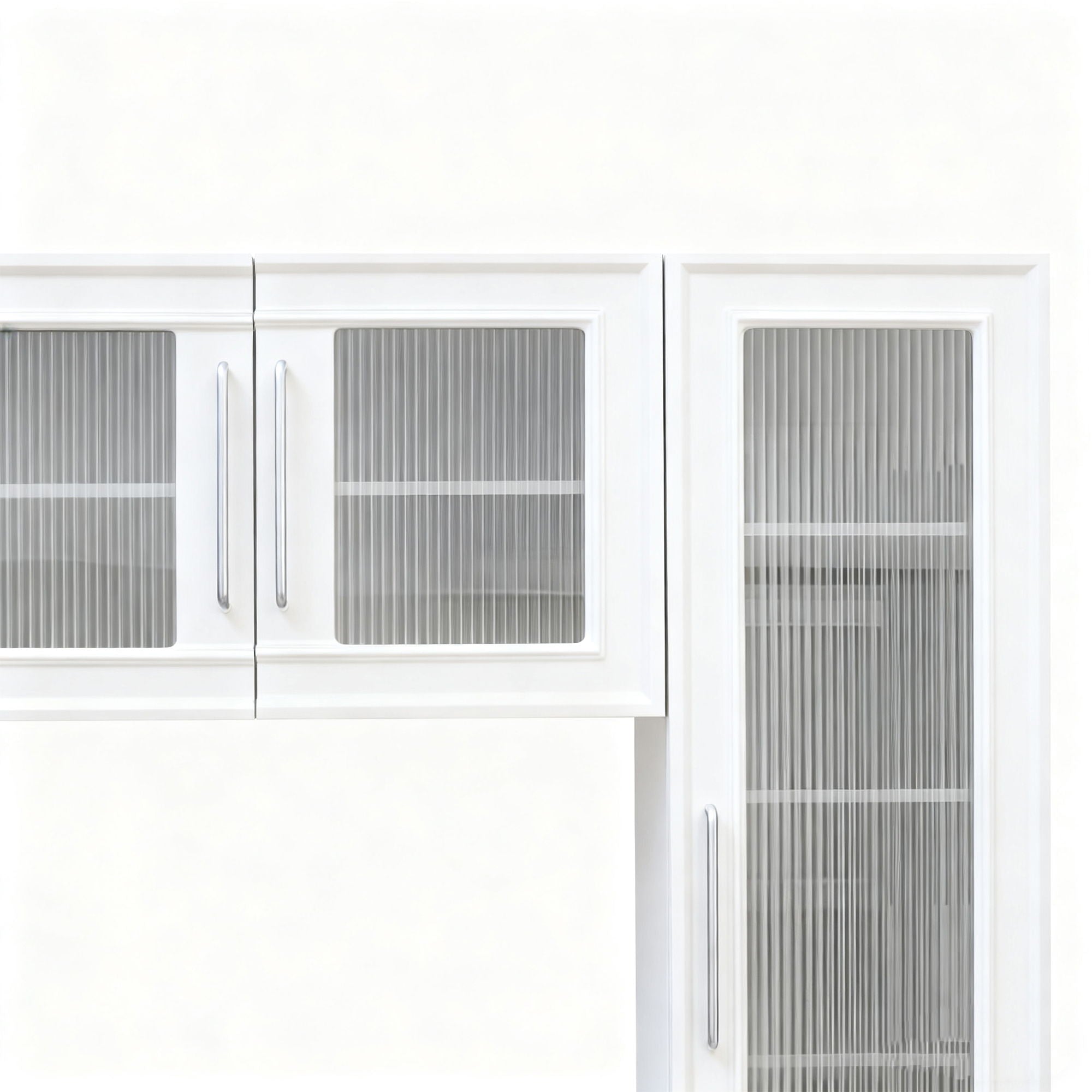 Wall Unit Entertainment Center With Glass Doors For TVs Up To 75&quot; With Drawers For Living Room - White