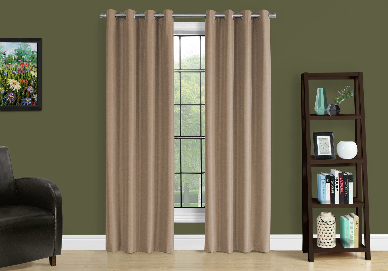 2 Pieces Set, Curtain Panel, Room Darkening, Grommet, Contemporary &amp; Modern