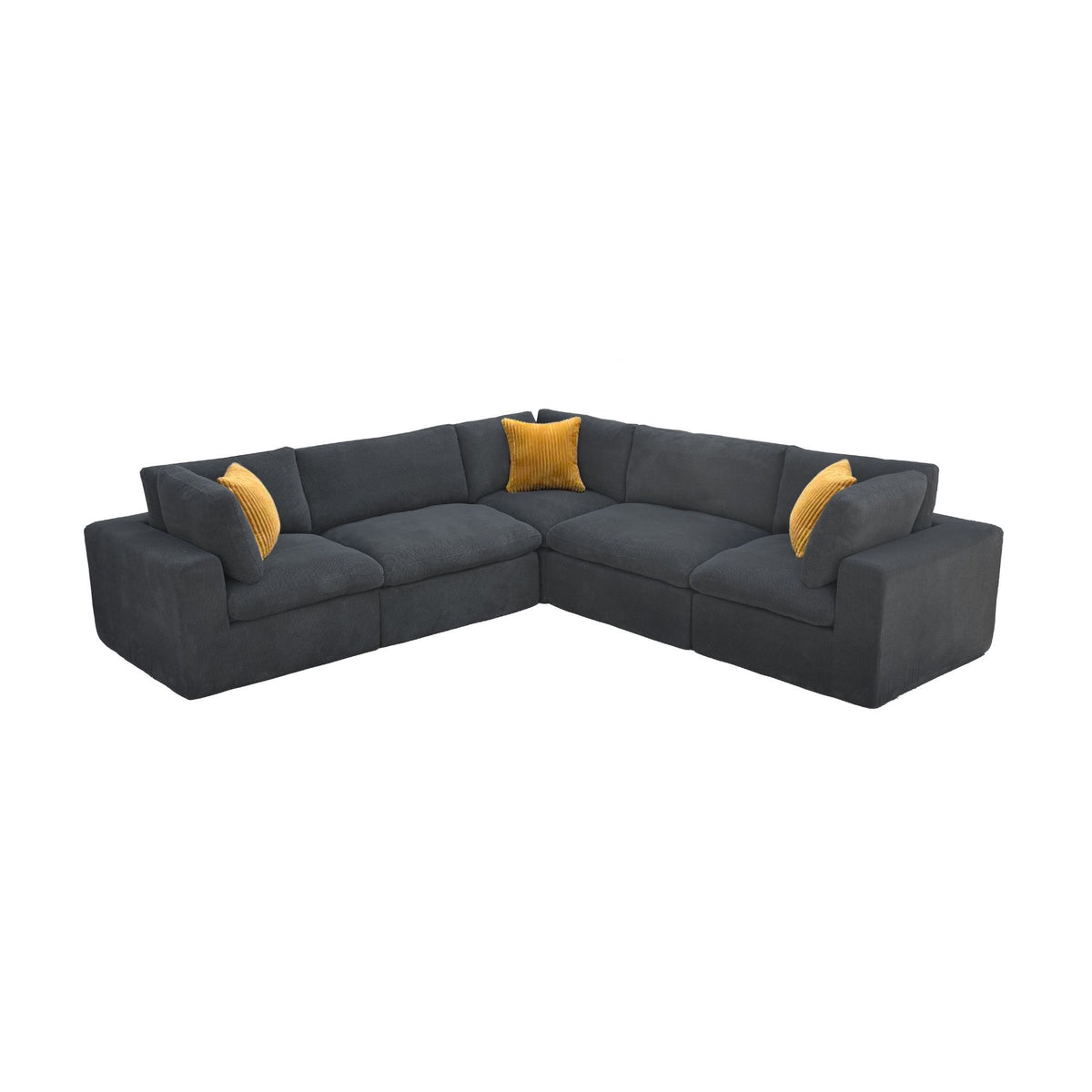 Modular Sectional &amp; Toss Pillows - Dark Gray