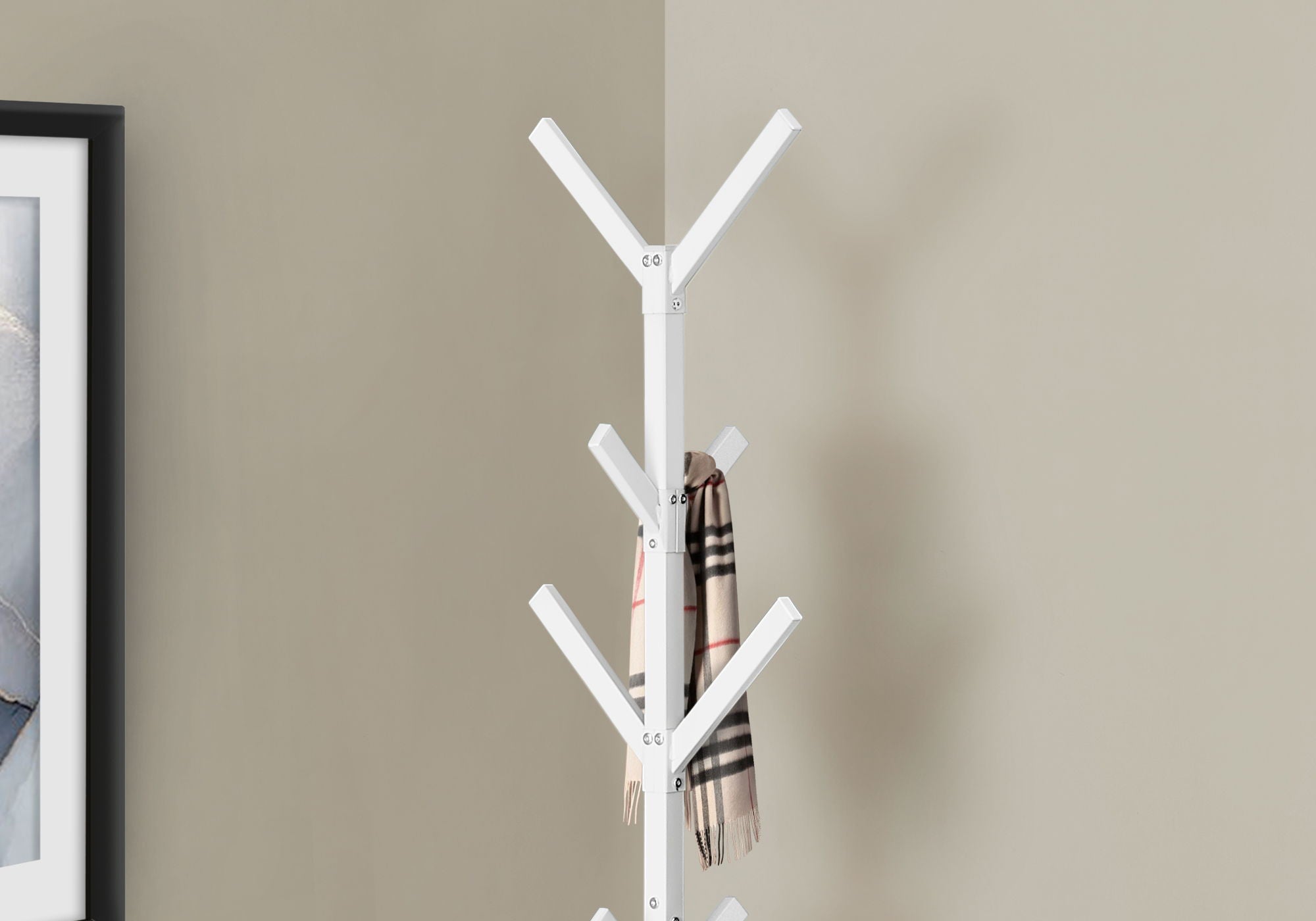 Coat Rack, Hall Tree, Free Standing, 8 Hooks, Entryway, Contemporary &amp; Modern