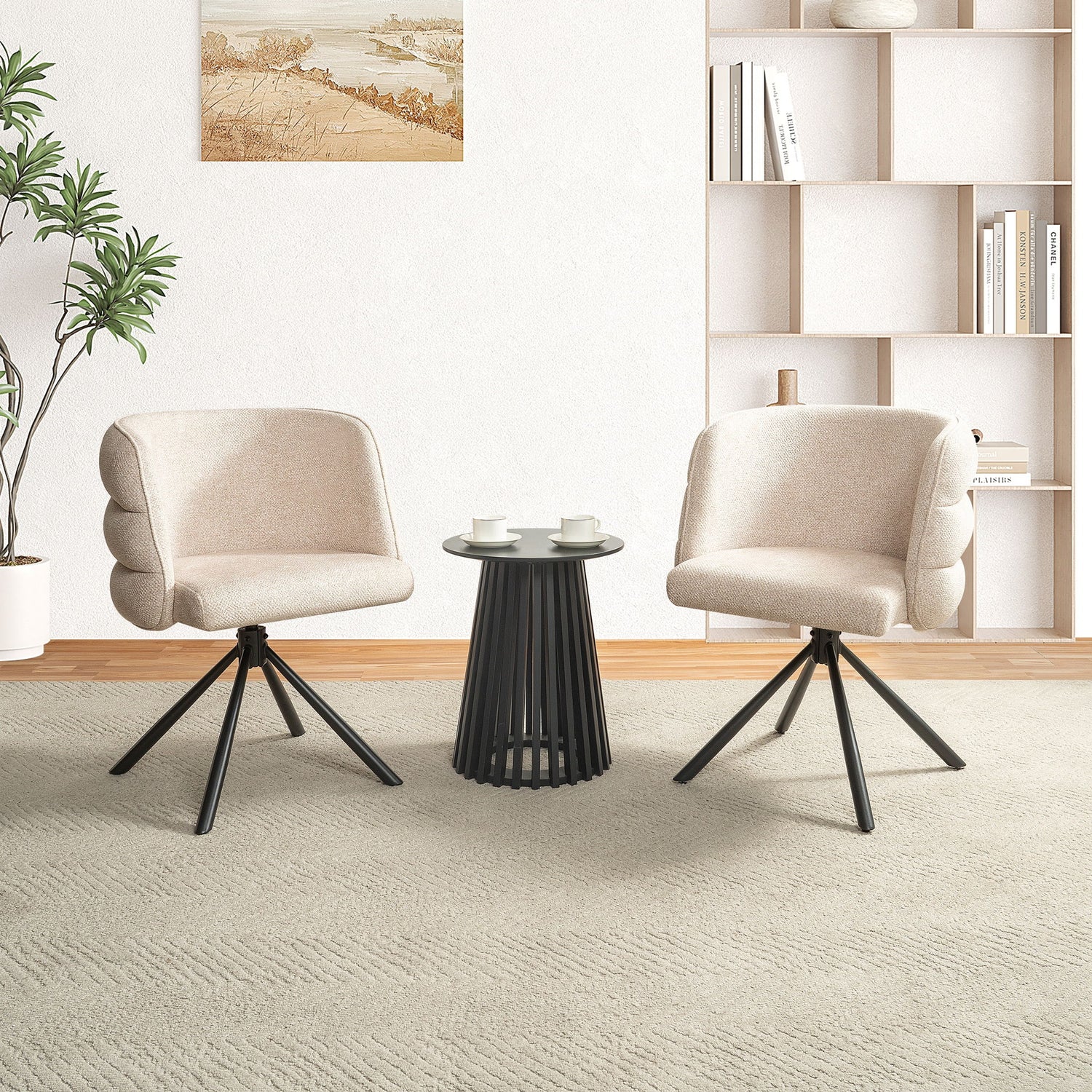 270 Degree Swivel Upholstered Desk Chairs (Set of 2)