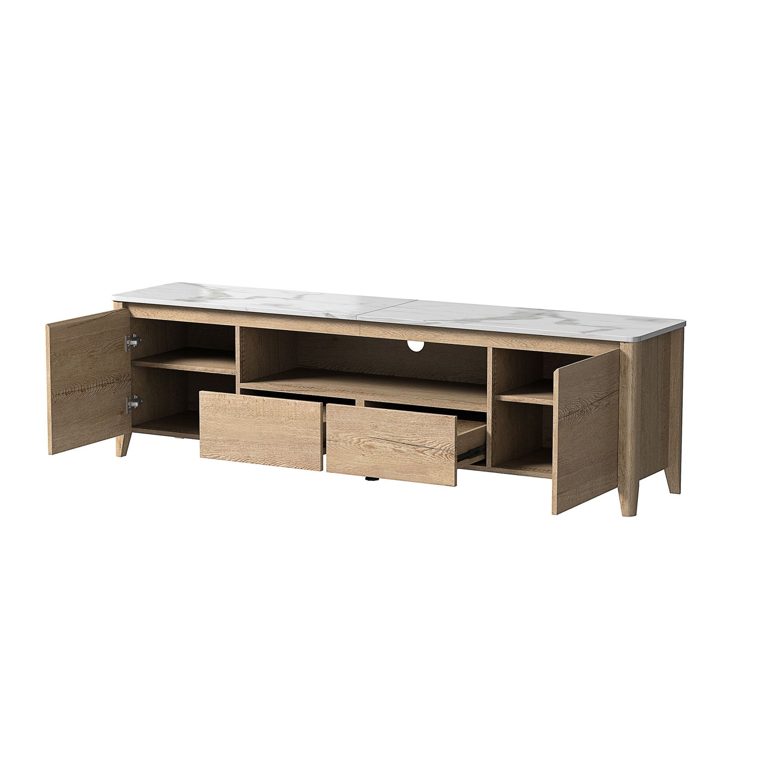 Modern TV Stand With LED Lights Entertainment Center TV Cabinet With Storage For Up To 75&quot; For Gaming Living Room Bedroom