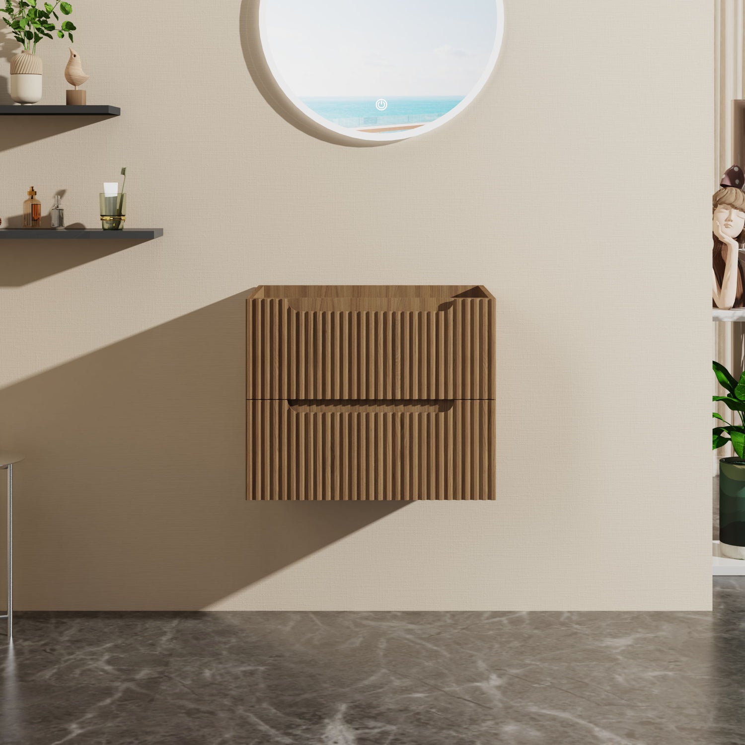 24&quot; Wall Mount Bathroom Vanity Cabinet Floating (Cabinet Only) - Walnut