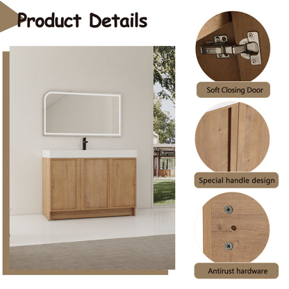 Freestanding Bathroom Vanity With Sink, Soft Close Doors