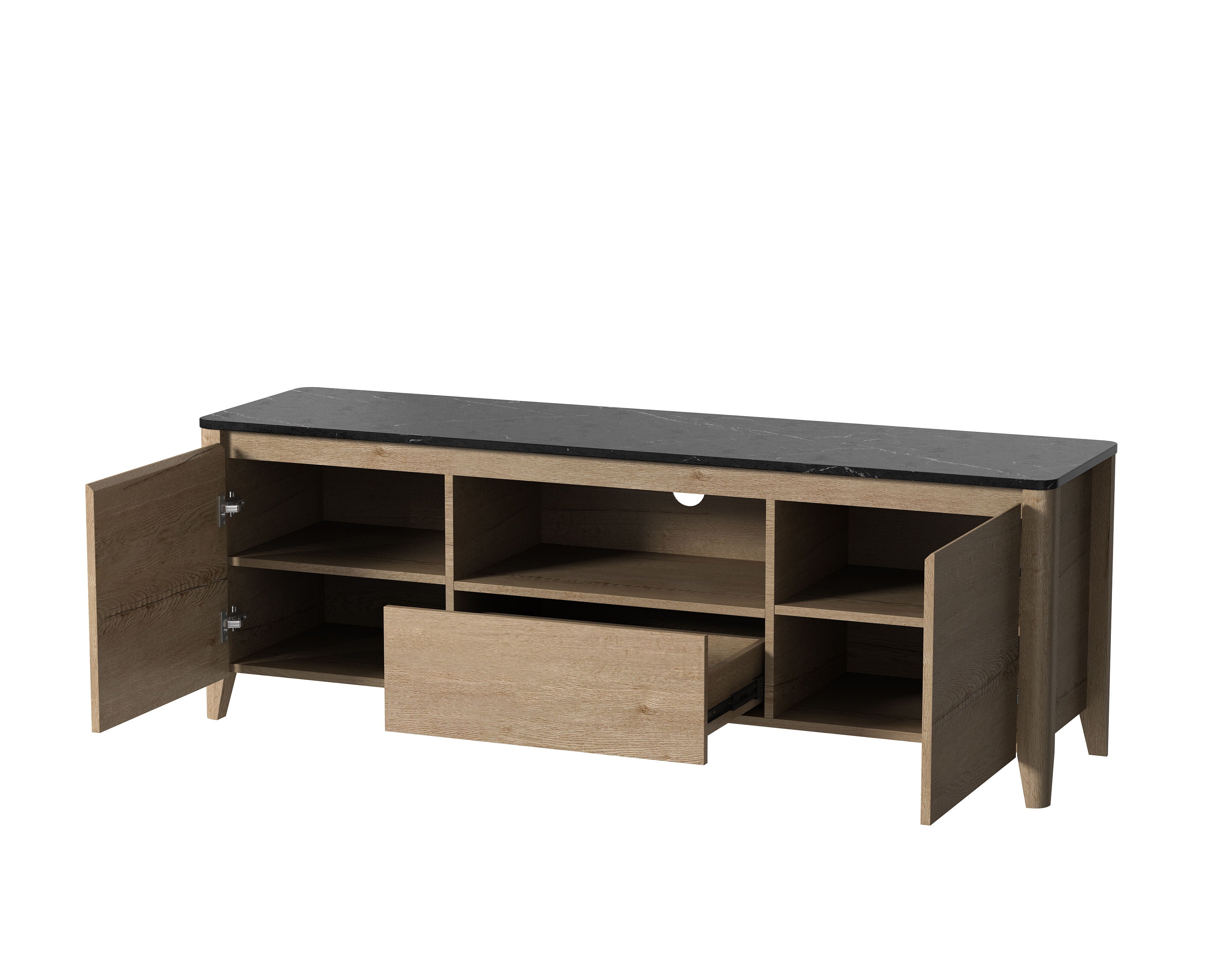 Modern TV Stand With LED Lights Entertainment Center TV Cabinet With Storage For Up To 75&quot; For Gaming Living Room Bedroom