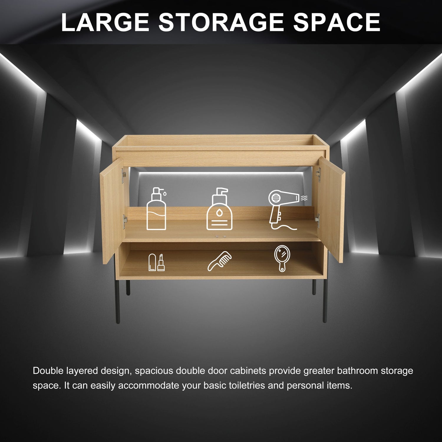 Freestanding Bathroom Vanity &amp; Soft Close Cabinet Doors