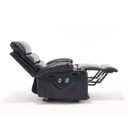 21&quot;seat width,large size Electric Power Lift Recliner Chair Sofa for Elderly, 8 point vibration Massage and lumber heat, Remote Control, Side Pockets and Cup Holders, cozy fabric, overstuffed arm pu