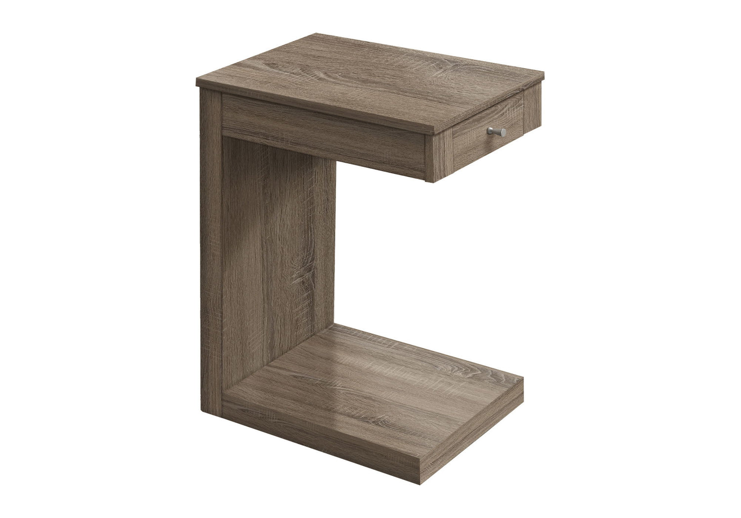 Accent Table, C - Shaped Contemporary &amp; Modern - Taupe
