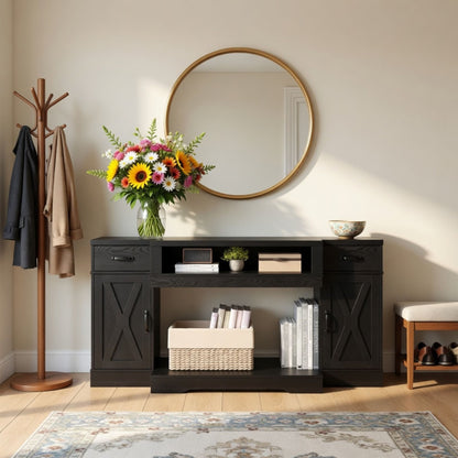 TV Stand With Adjustable Shelves &amp; Double Doors