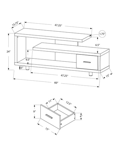 TV Stand, Console, Media Entertainment Center Storage Cabinet, Contemporary &amp; Modern
