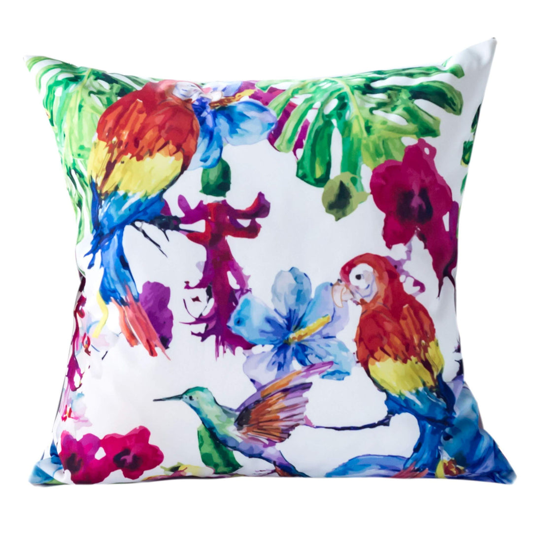 Tropical Parrot Outdoor &amp; Indoor Pillow With Solarium - Multicolor